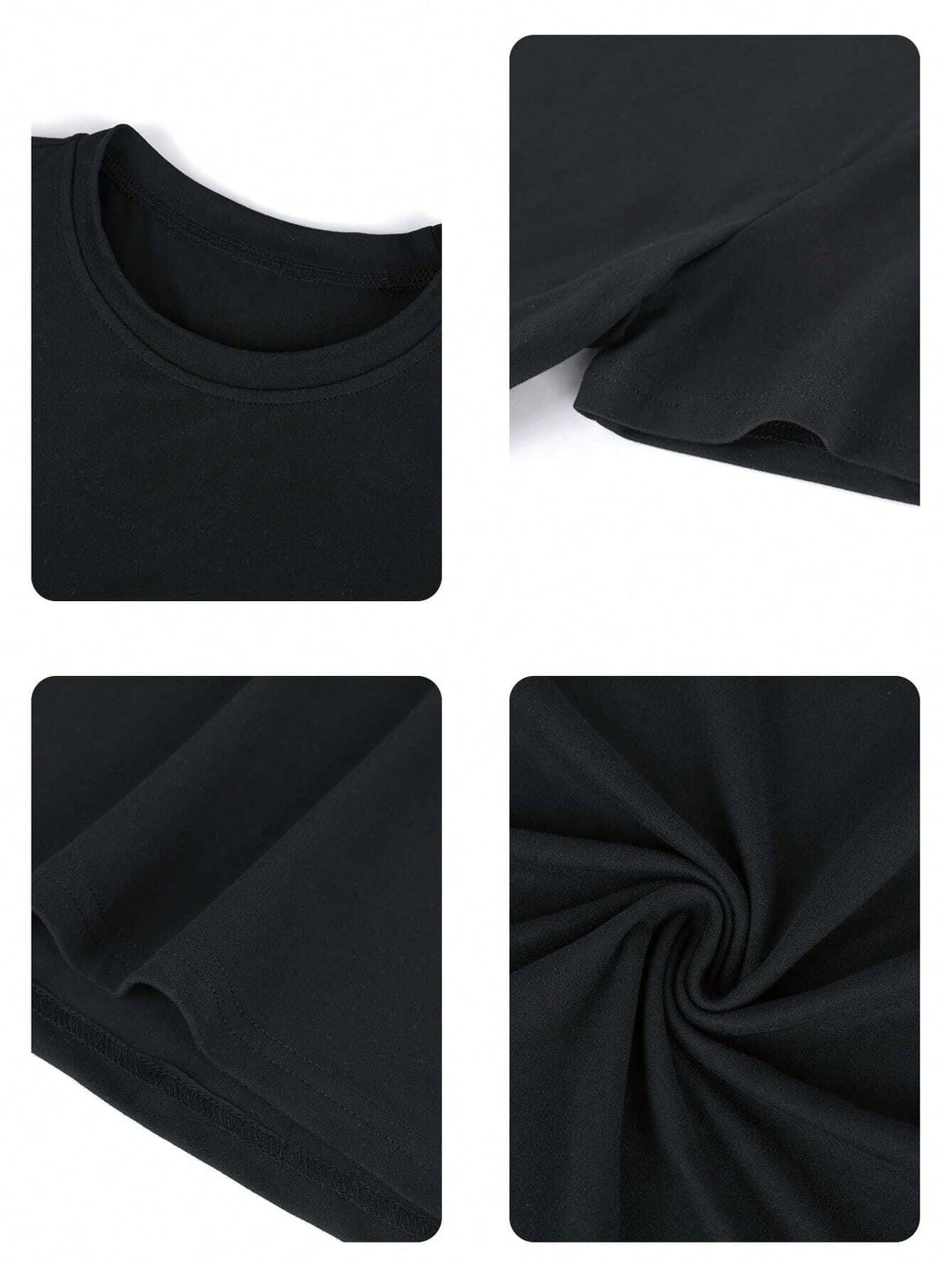 Shein Curve+ póló, fekete
