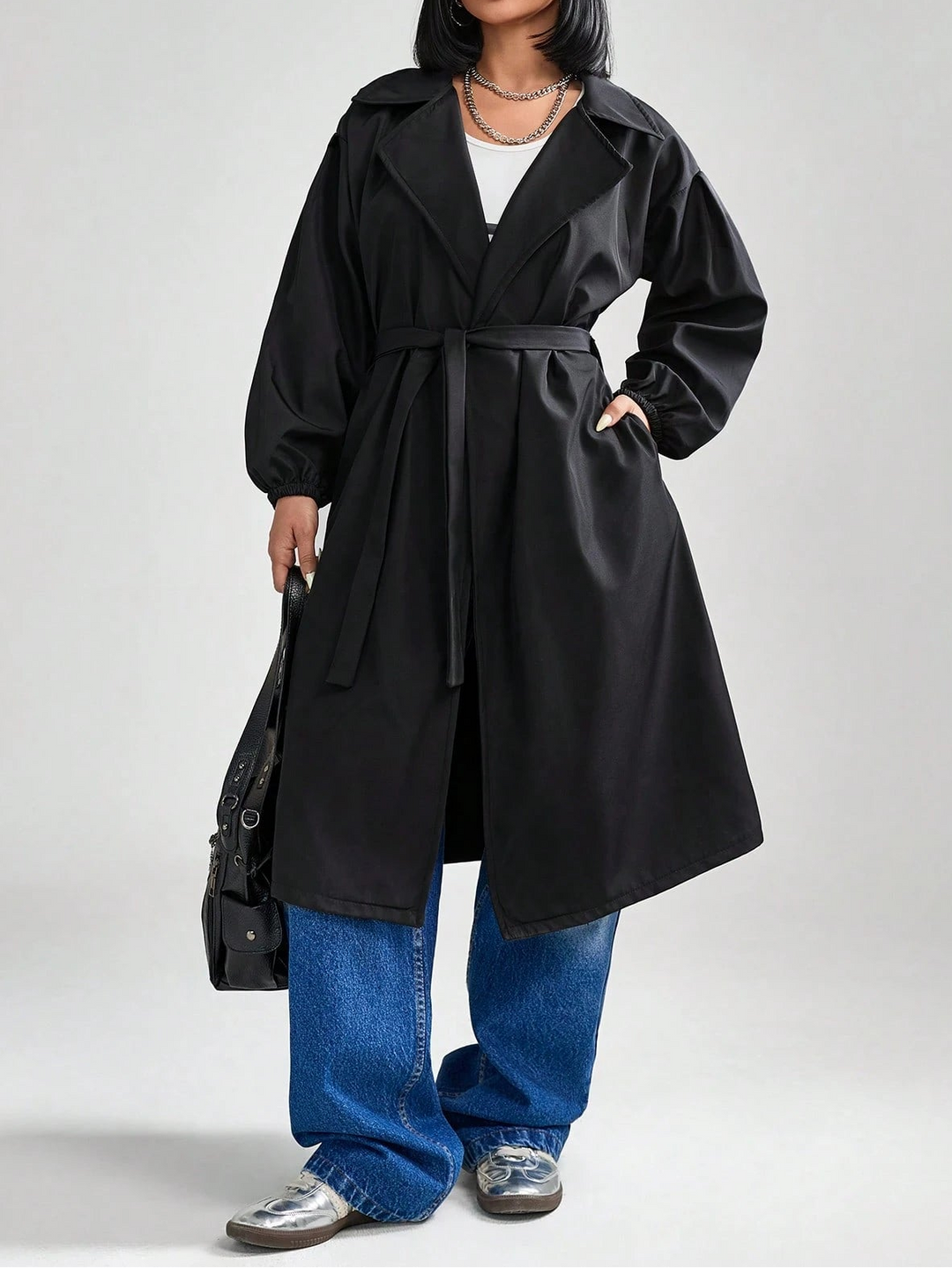 Trench SHEIN, negru