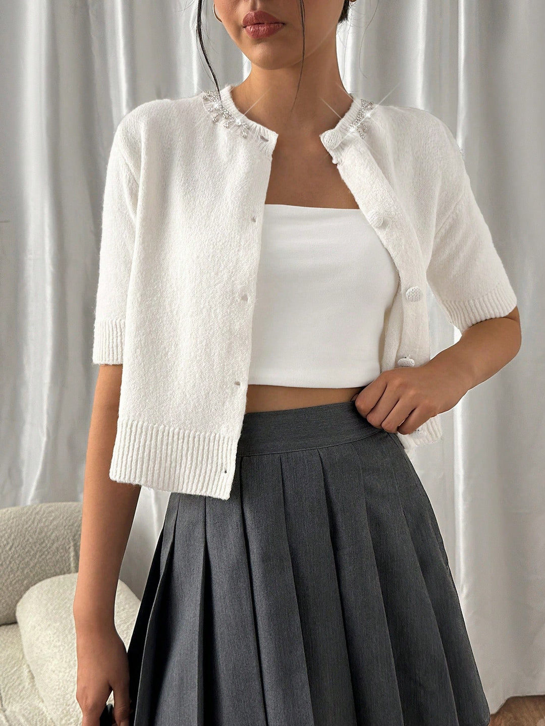 Cardigan SHEIN, crem