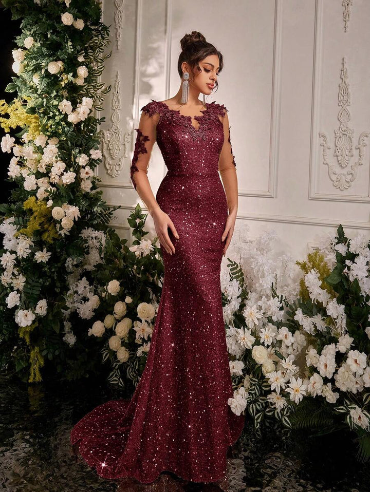 Rochie de ocazie SHEIN, vișiniu