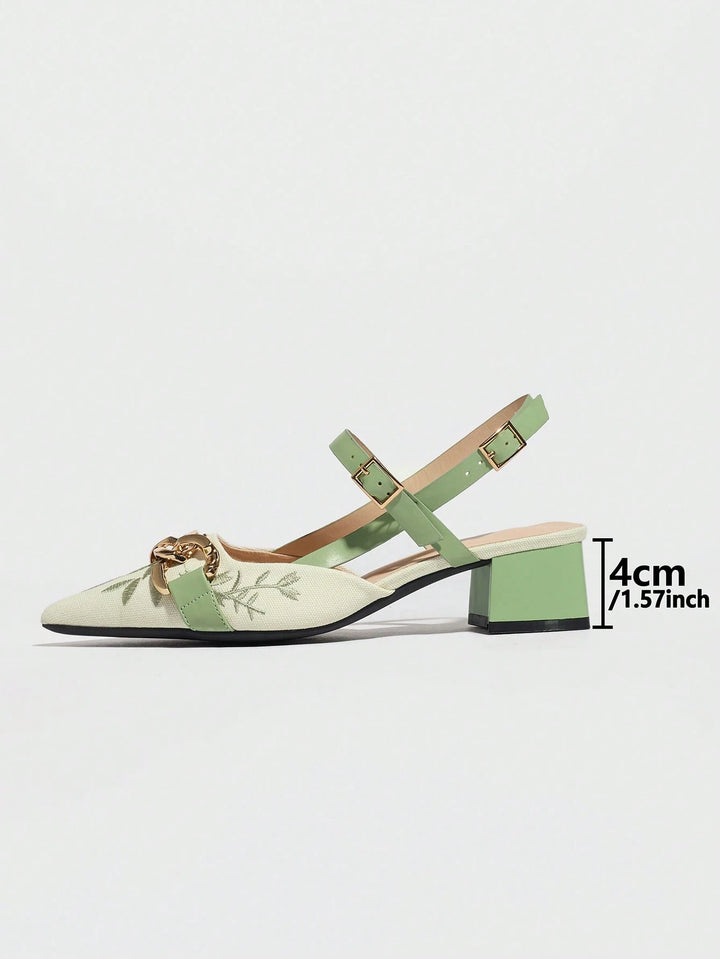 Pantofi cu toc SHEIN, verde