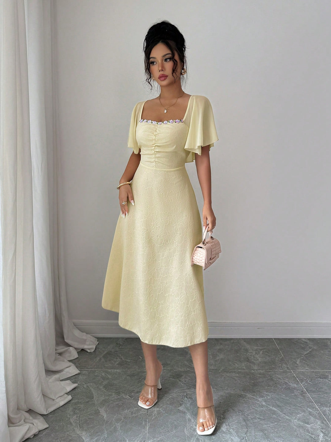 Rochie midi SHEIN, galben