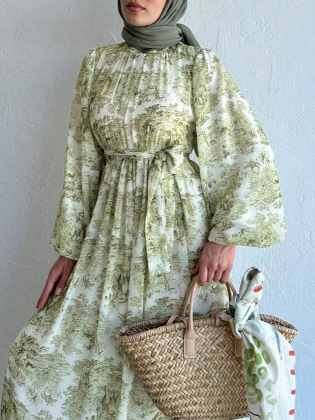 Set caftan și jalabiya SHEIN, verde