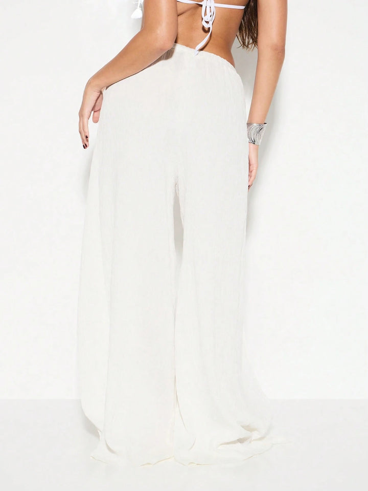 Pantaloni KIZN by Shein, alb