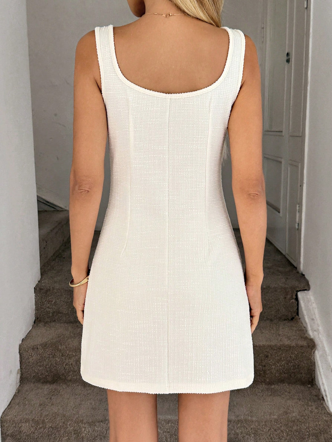 Shein mini ruha, krém