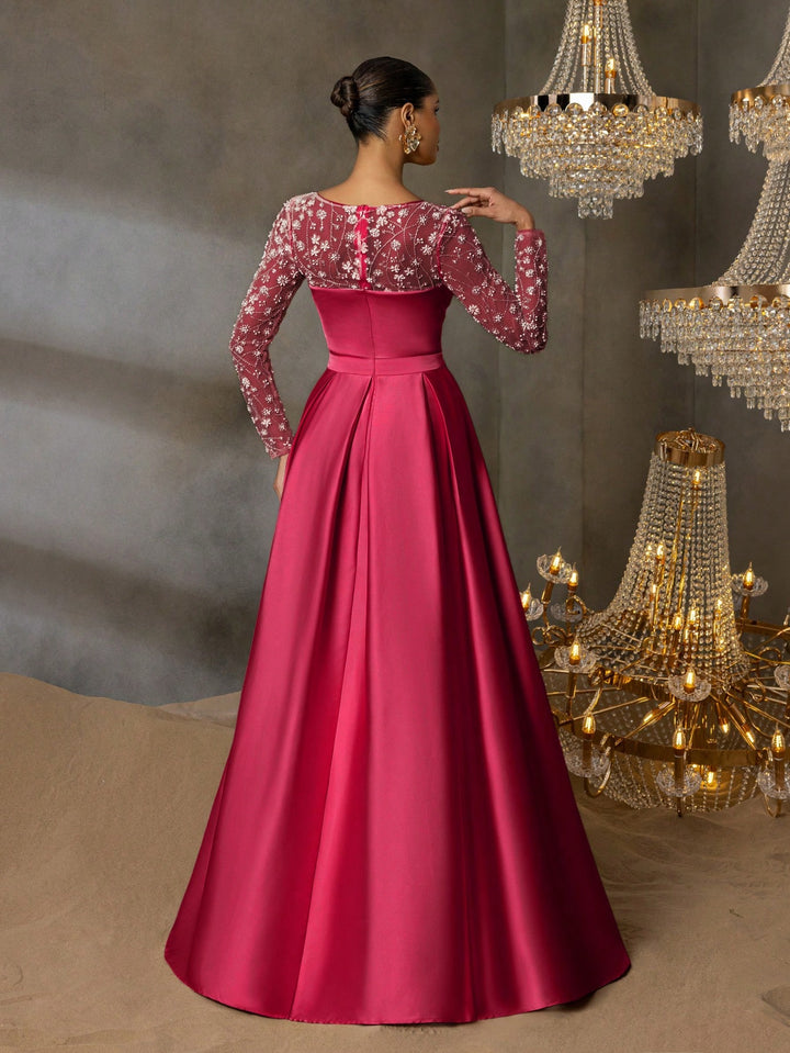 SHEIN bordó maxi ruha