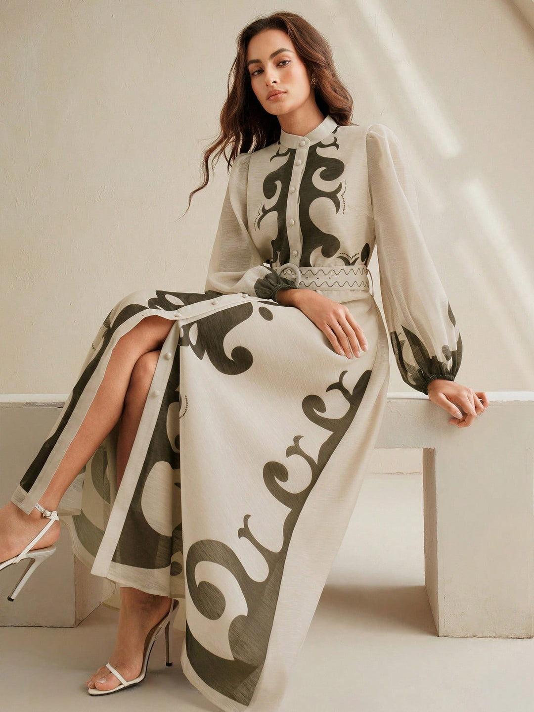 Rochie maxi SHEIN, kaki