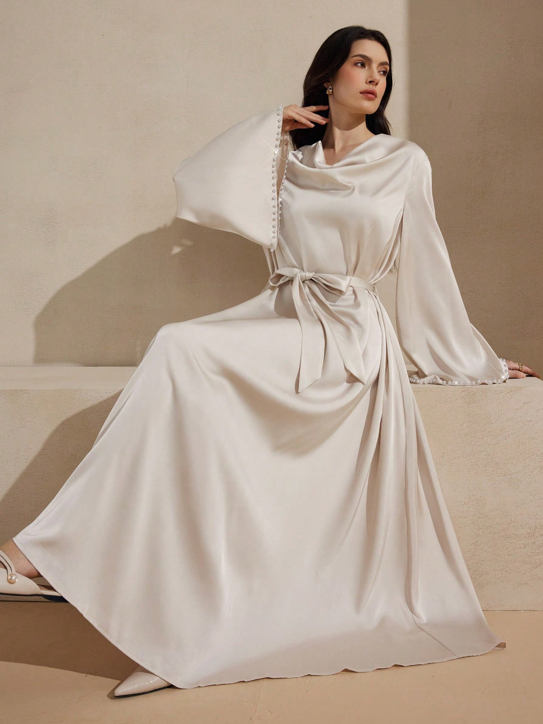 SHEIN maxi ruha, bézs