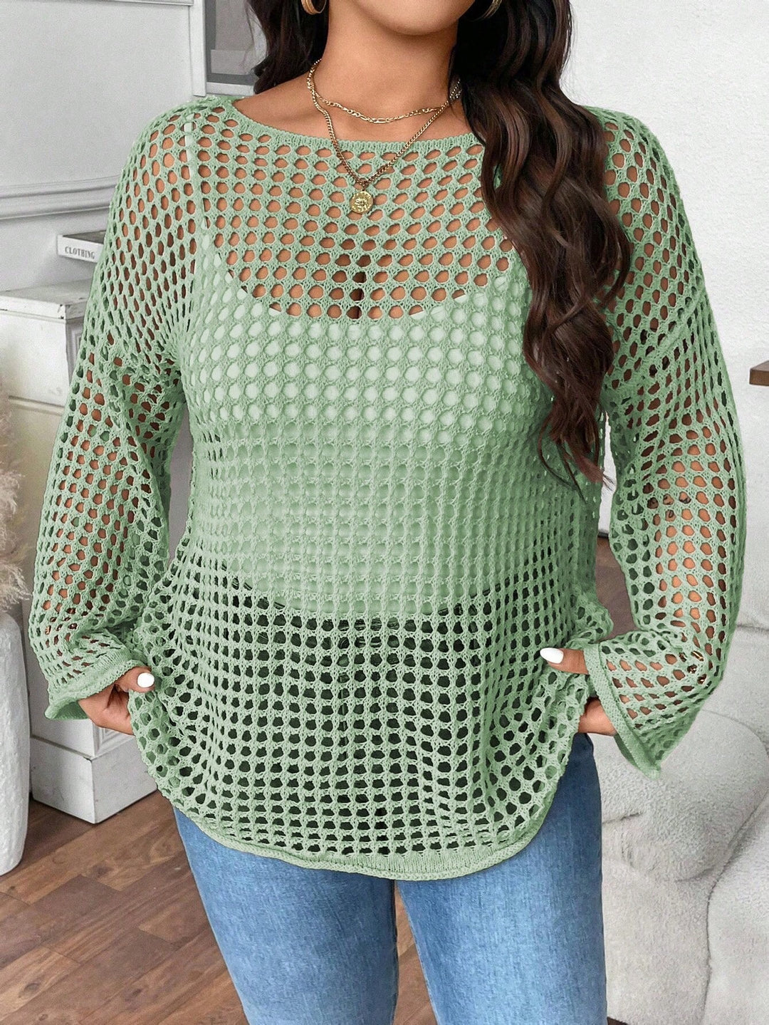 SHEIN blúz, zöld