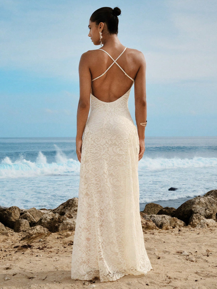 Rochie maxi SHEIN, crem