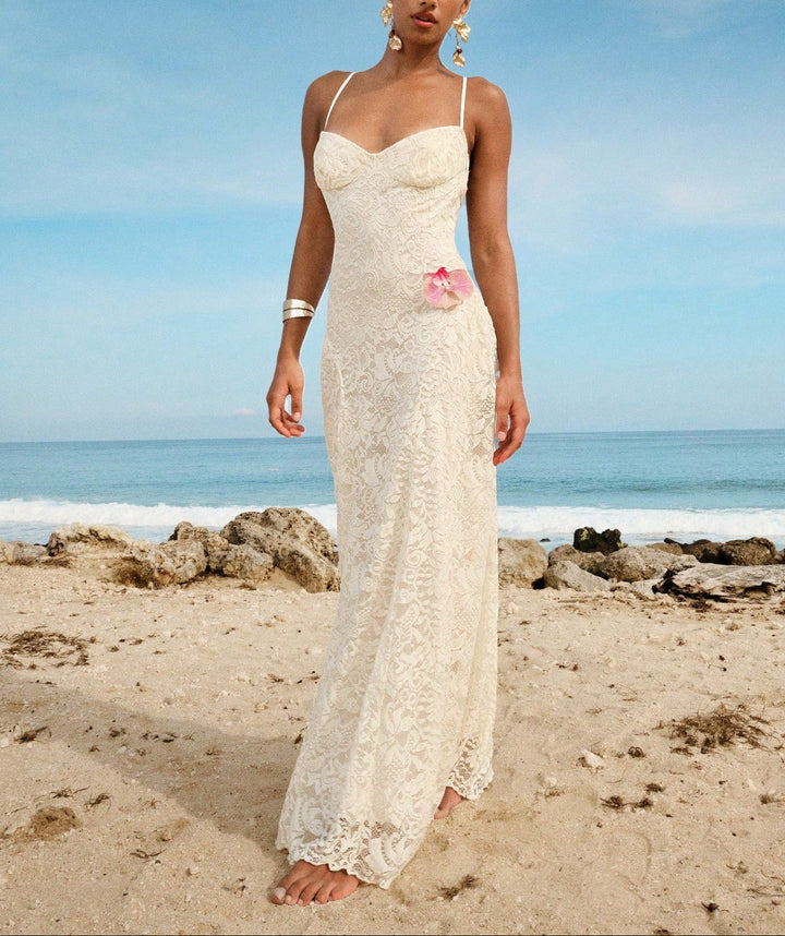 Rochie maxi SHEIN, crem