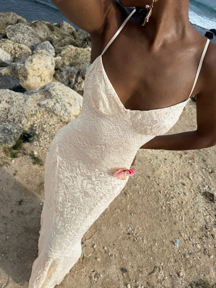 Rochie maxi SHEIN, crem