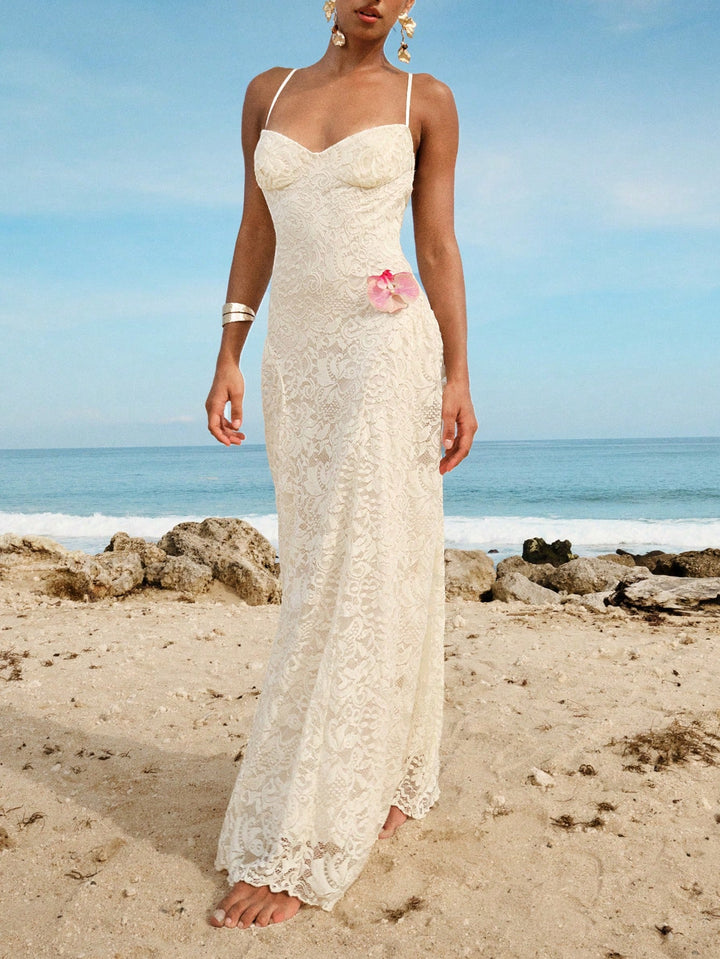 Rochie maxi SHEIN, crem
