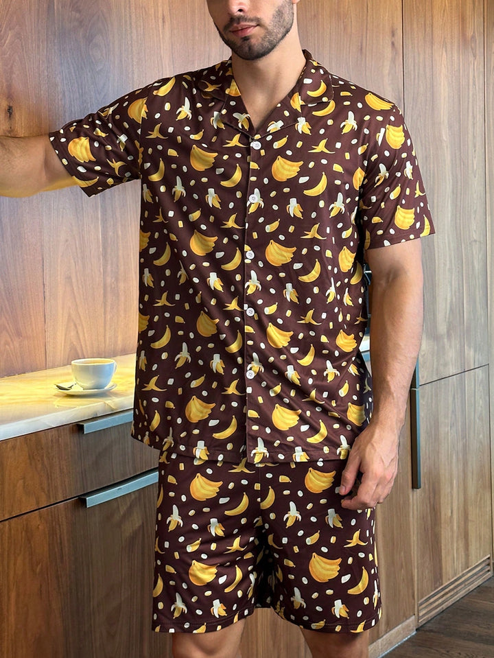 Compleu pijamale SHEIN, maro