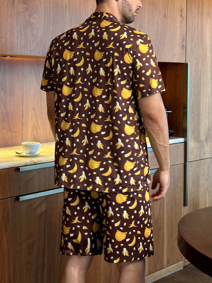 Compleu pijamale SHEIN, maro