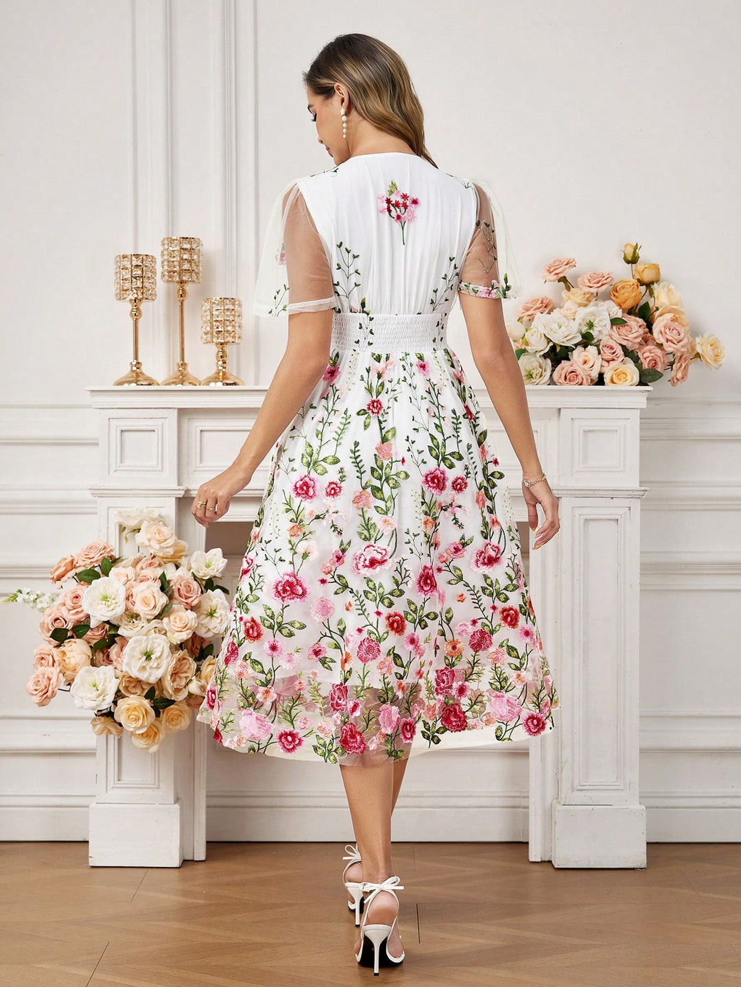 Rochie midi SHEIN, mix culori