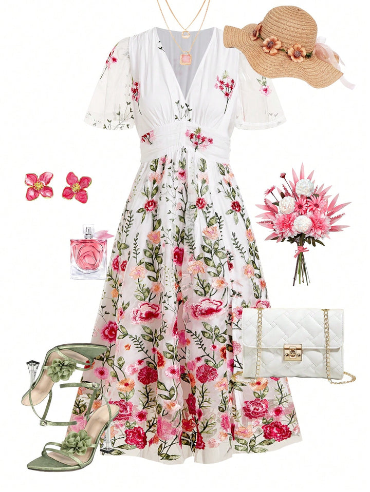 Rochie midi SHEIN, mix culori