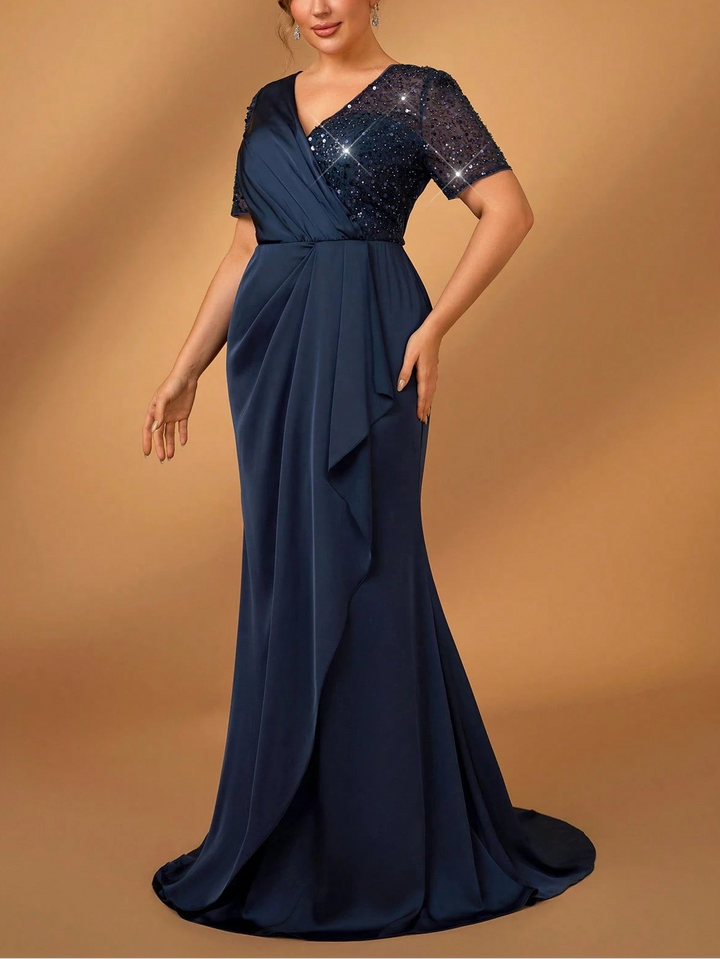 Rochie de ocazie Shein Curve+, bleumarin