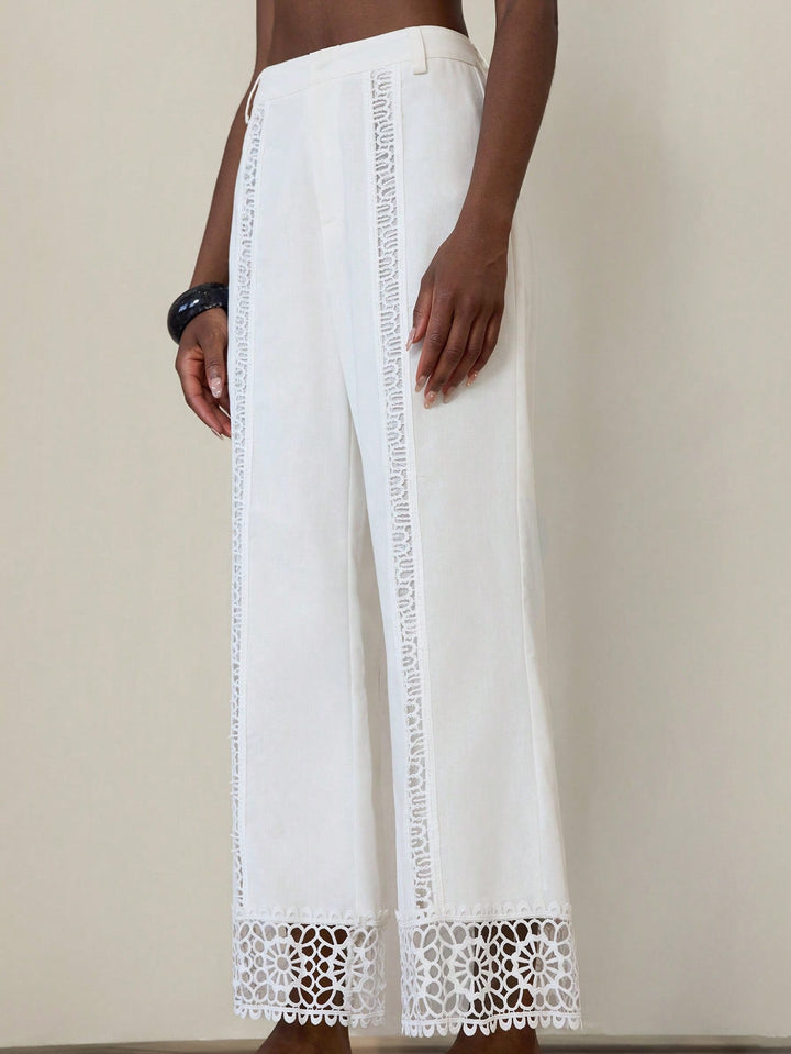Pantaloni SHEIN, alb
