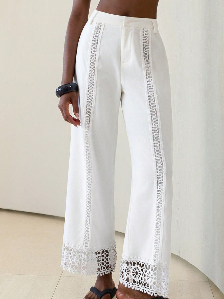 Pantaloni SHEIN, alb