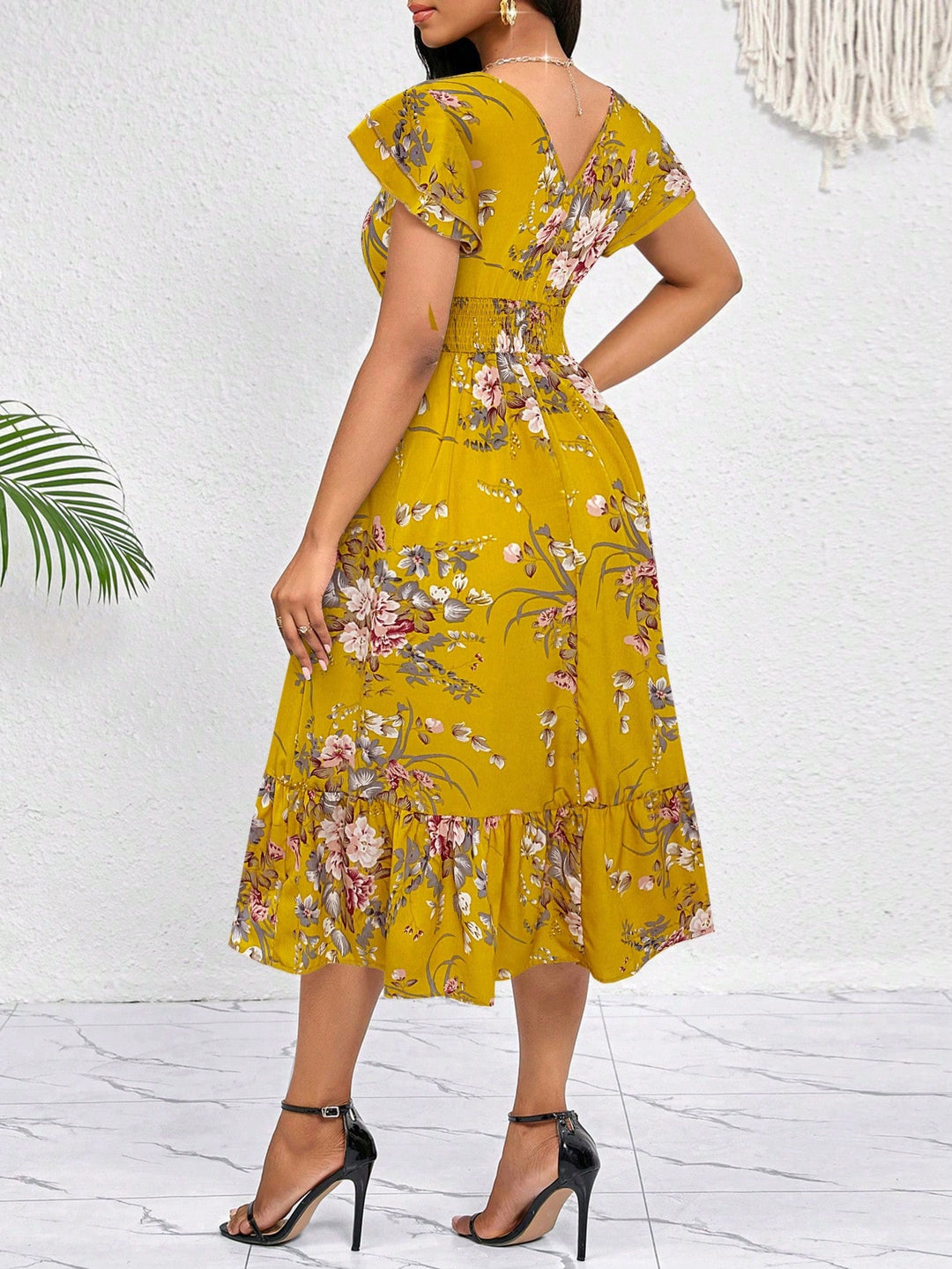 Rochie midi SHEIN, galben