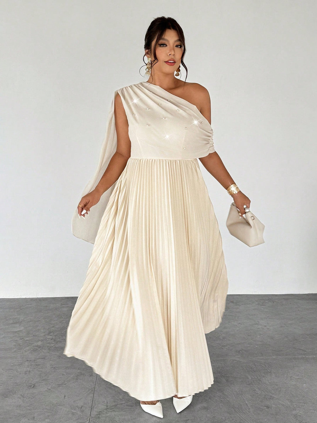 Rochie maxi SHEIN, crem