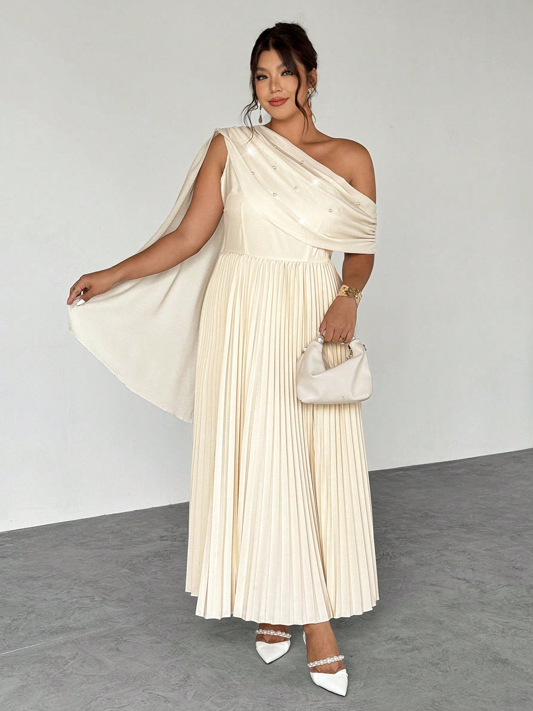 Rochie maxi SHEIN, crem