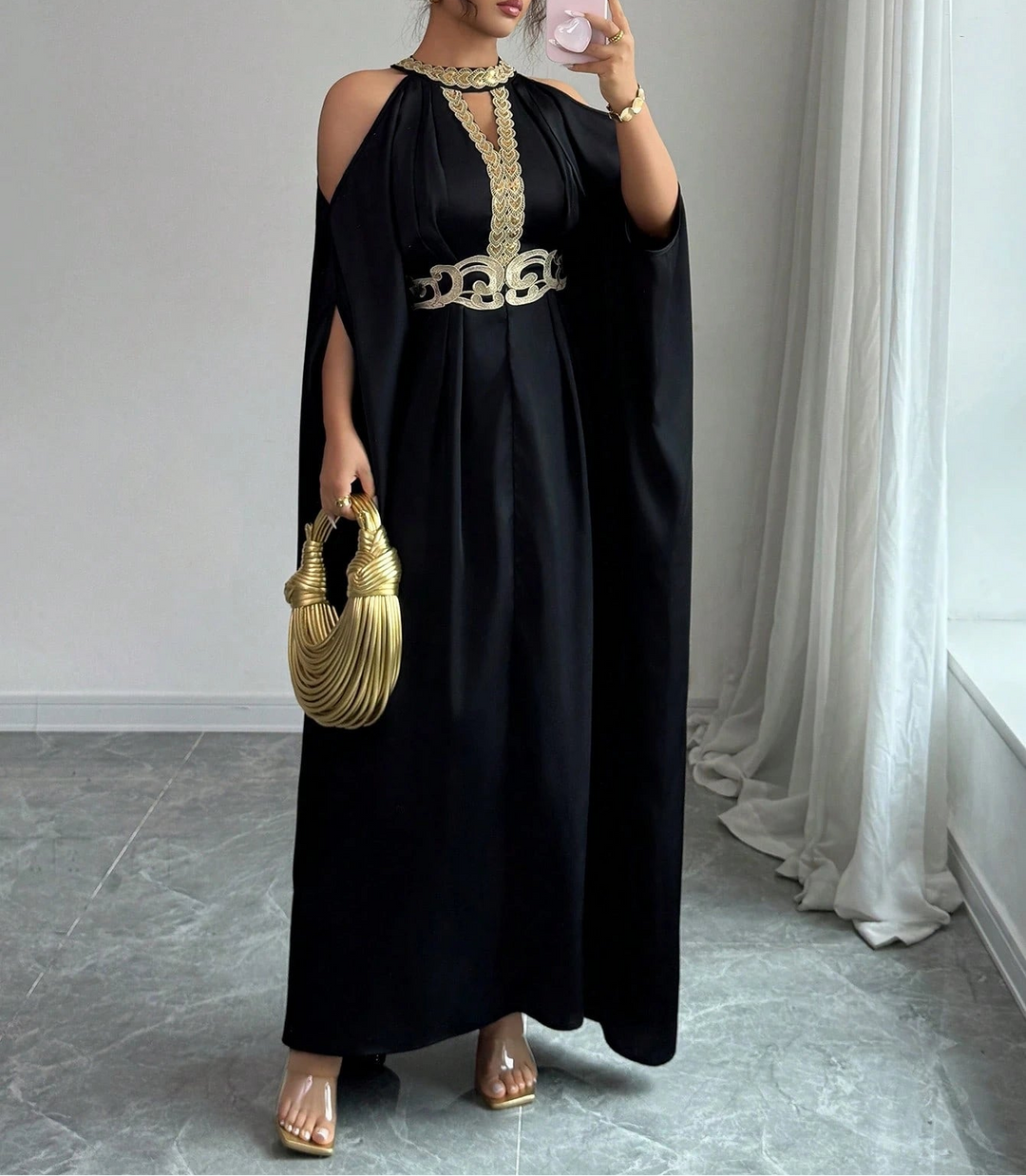 SHEIN maxi ruha, fekete