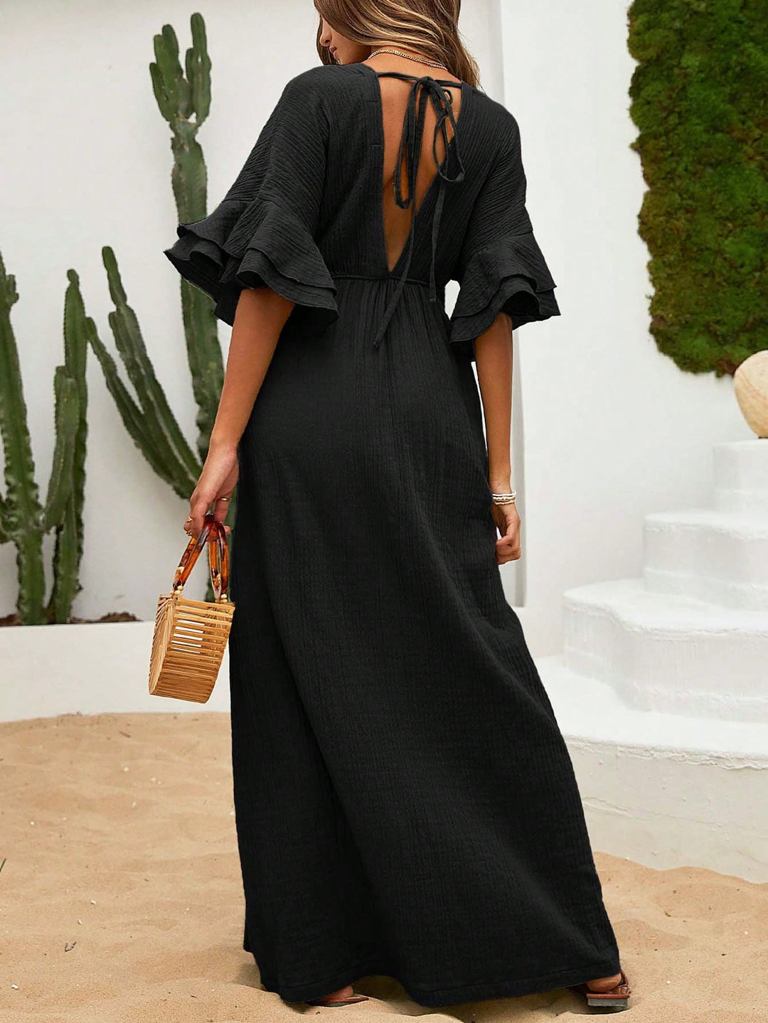 SHEIN maxi ruha, fekete