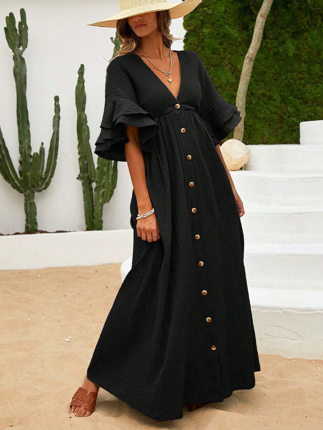SHEIN maxi ruha, fekete