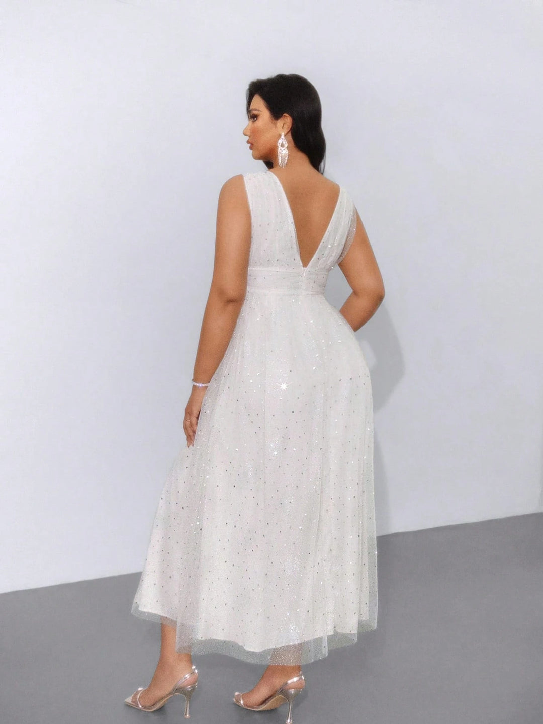 Shein maxi ruha, krém