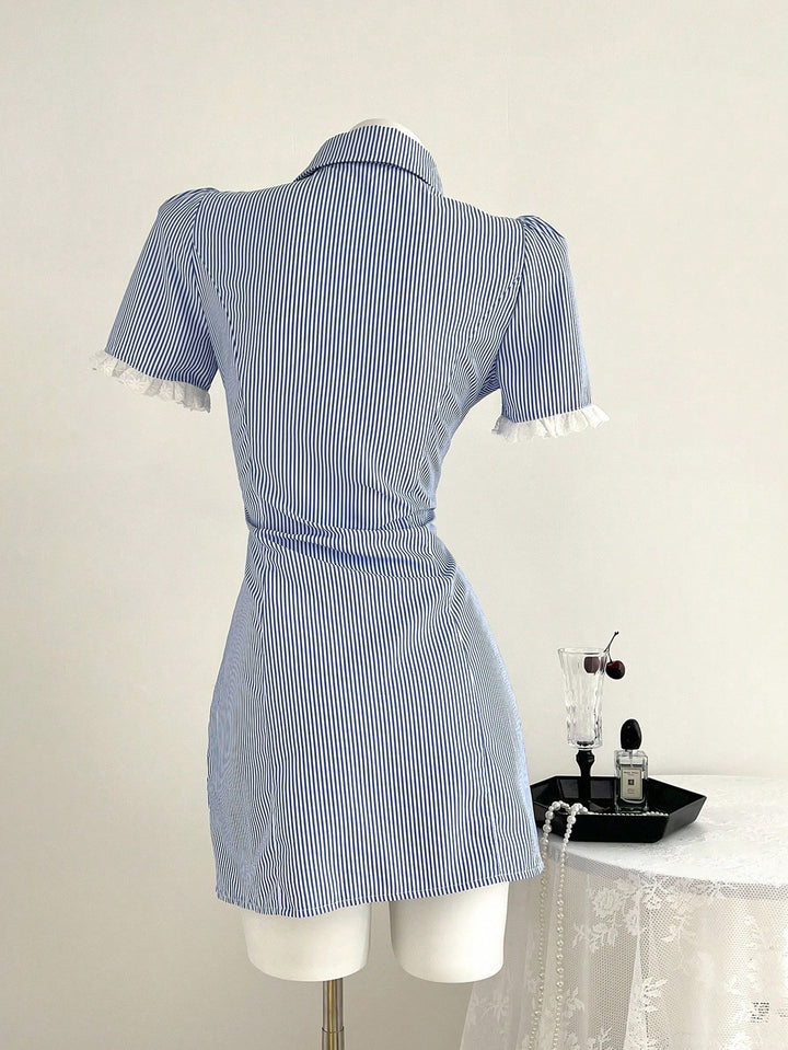 Rochie tip cămașă SHEIN, albastru