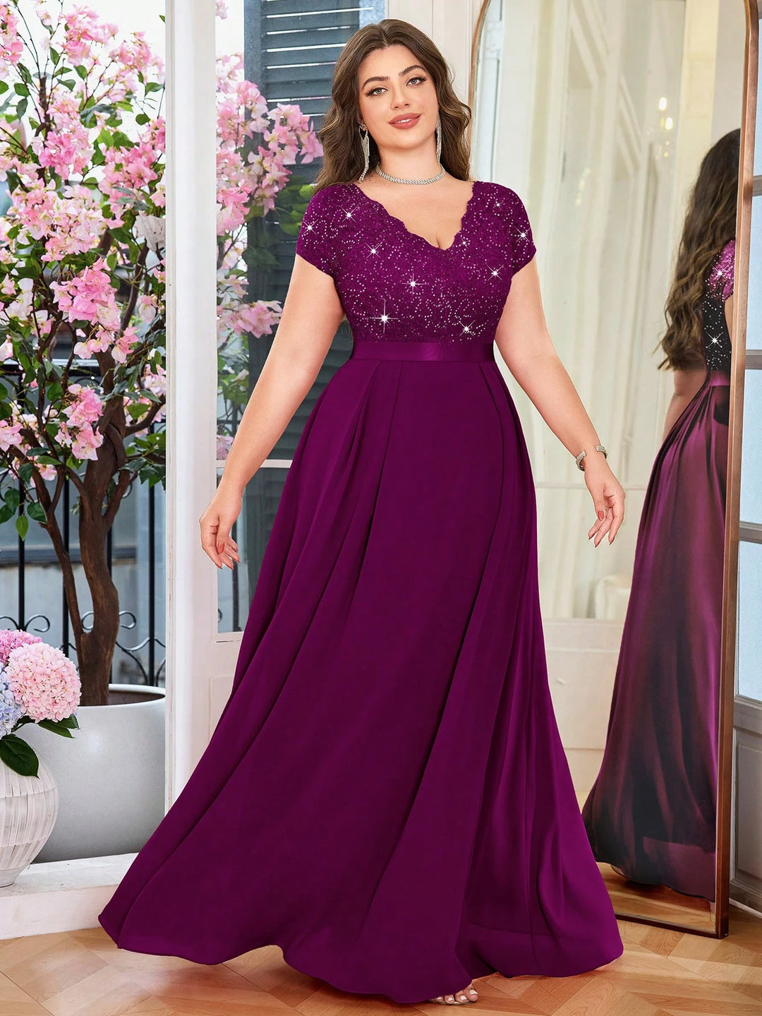Rochie de ocazie damă SHEIN, mov, mărimea 1XL