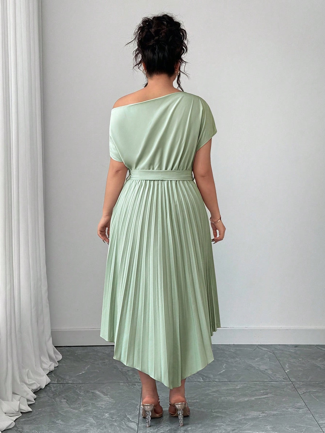 Rochie midi Shein Curve+, verde
