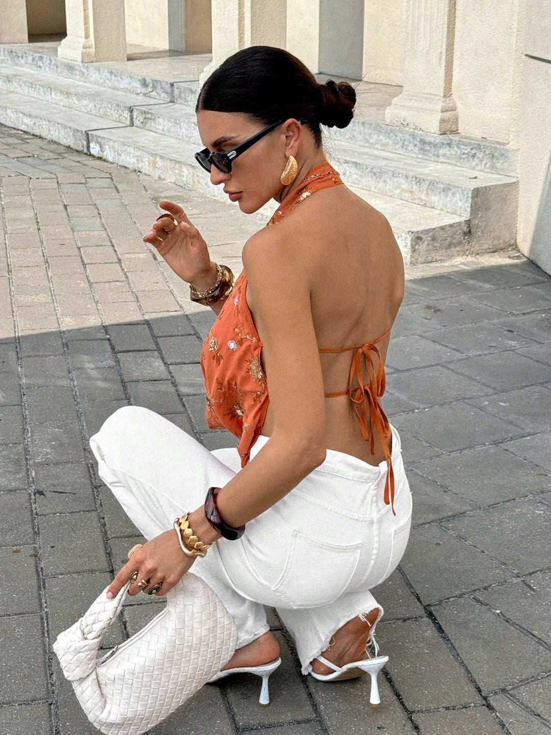 Top SHEIN, portocaliu