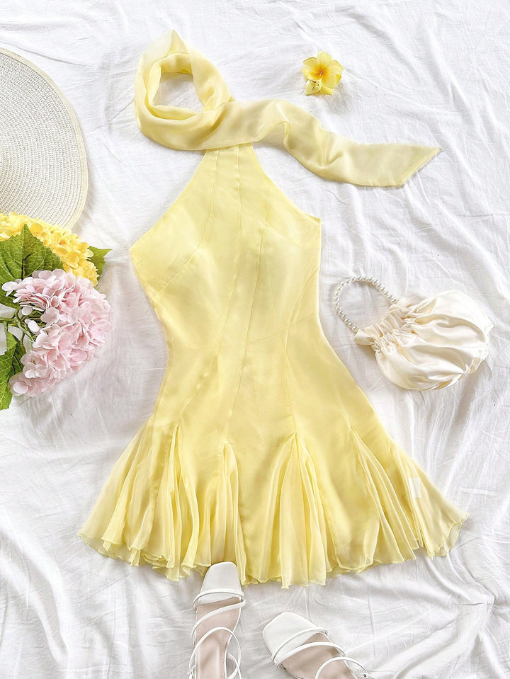 SHEIN mini ruha, sárga