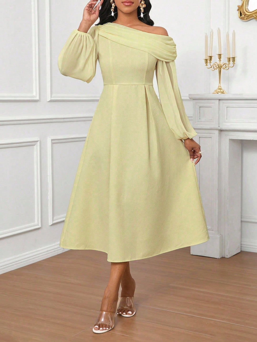 Rochie midi SHEIN,verde