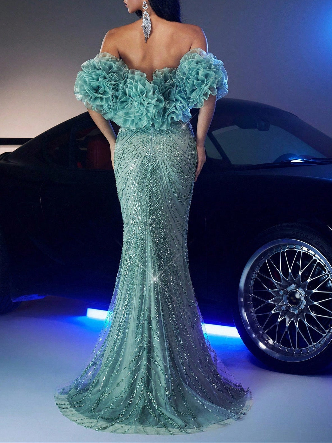 Rochie maxi Shein, verde