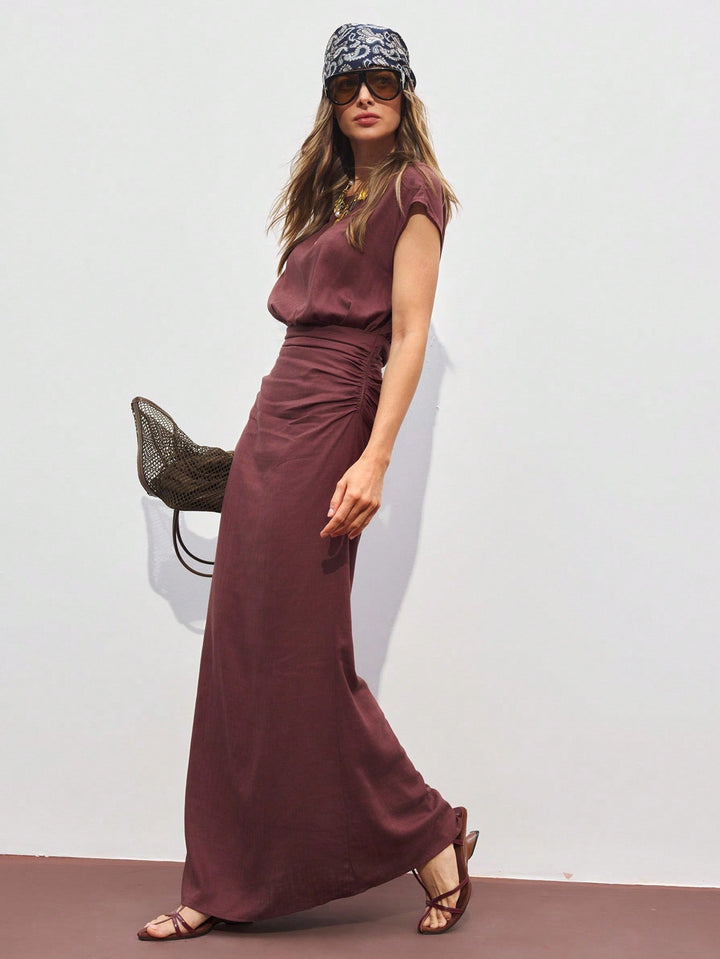 Rochie maxi SHEIN, maro