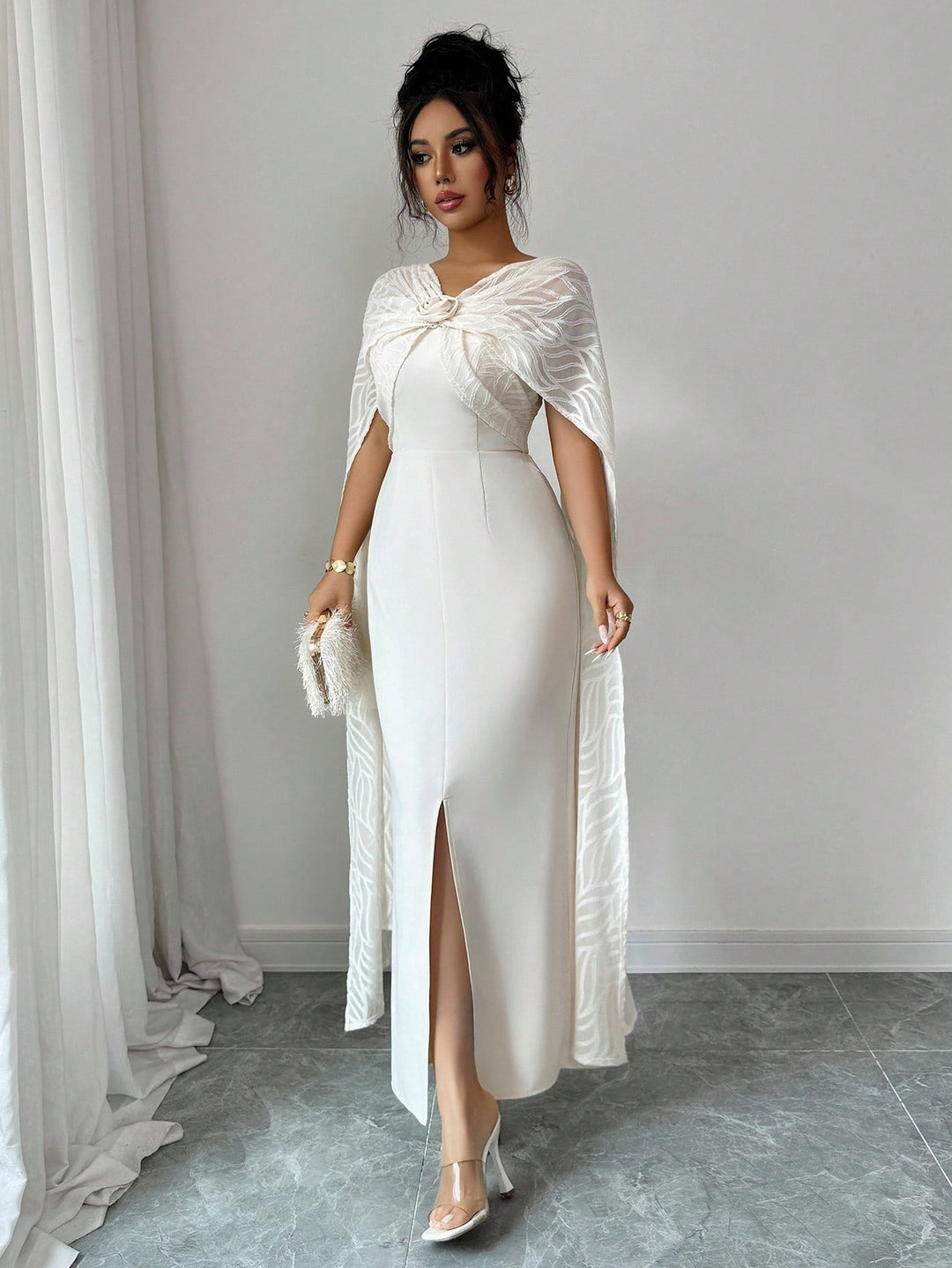 Rochie maxi SHEIN, bej