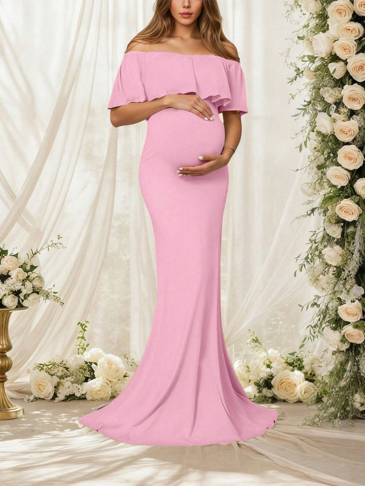 Rochie de maternitate maxi SHEIN, roz