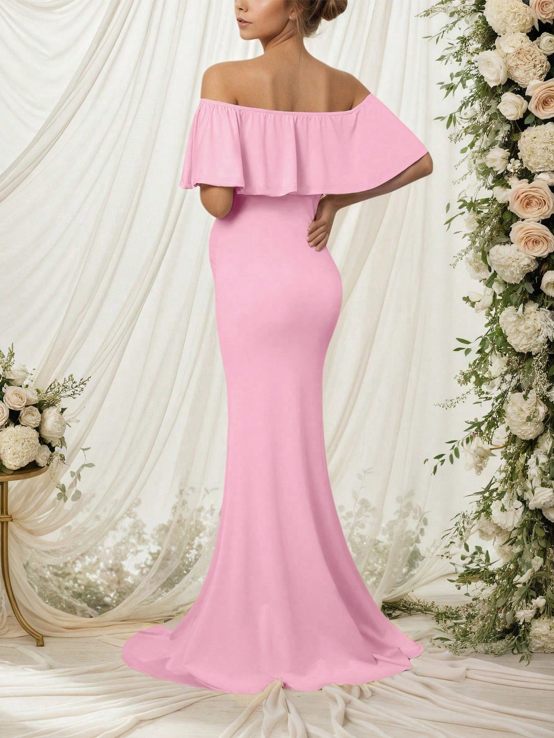 Rochie de maternitate maxi SHEIN, roz