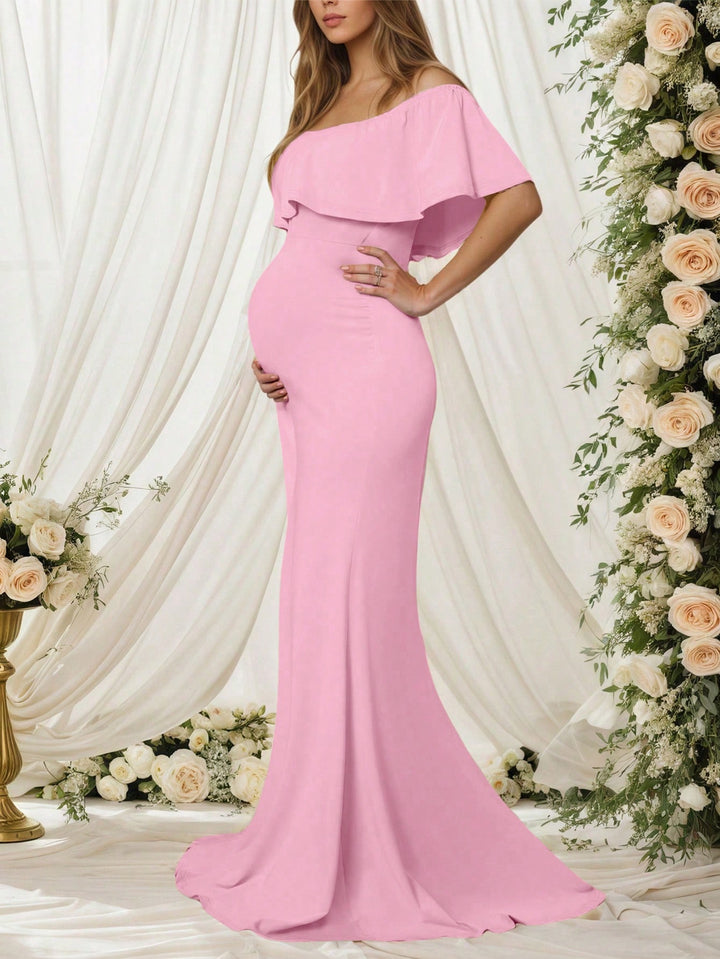 Rochie de maternitate maxi SHEIN, roz