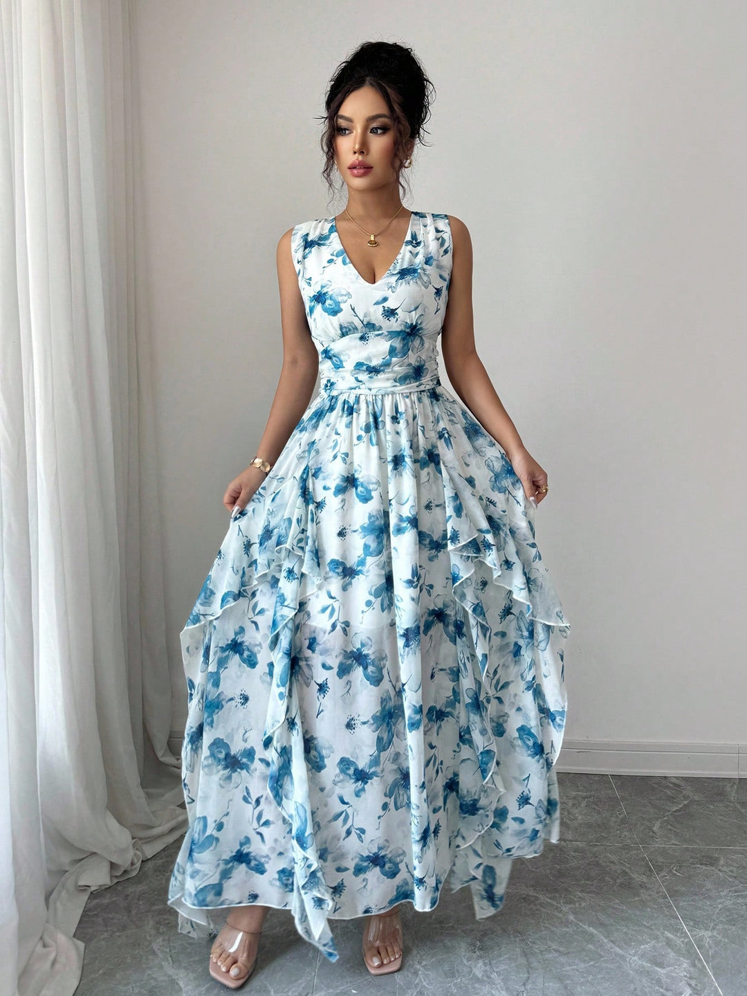 SHEIN maxi ruha, kék