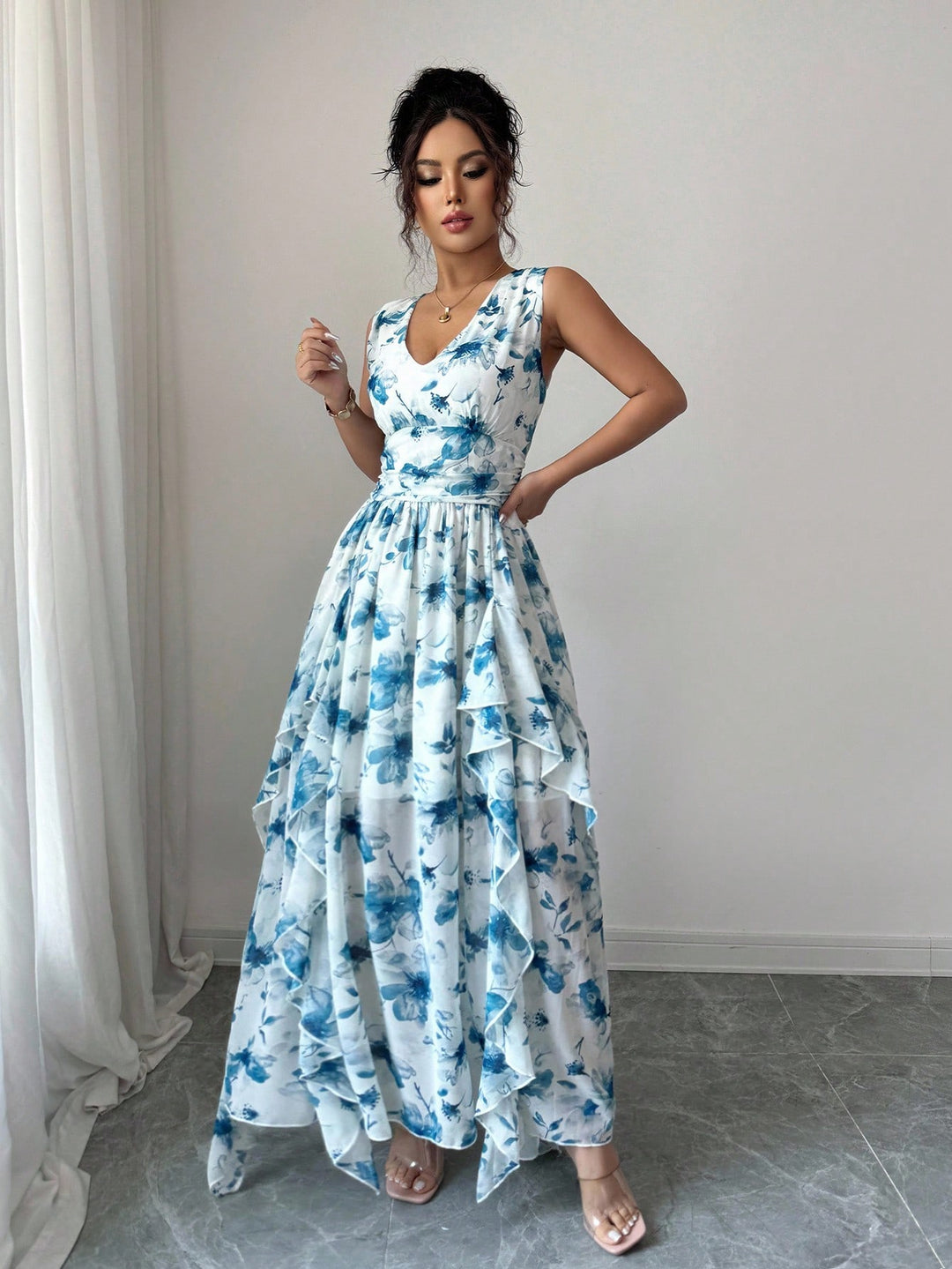 SHEIN maxi ruha, kék