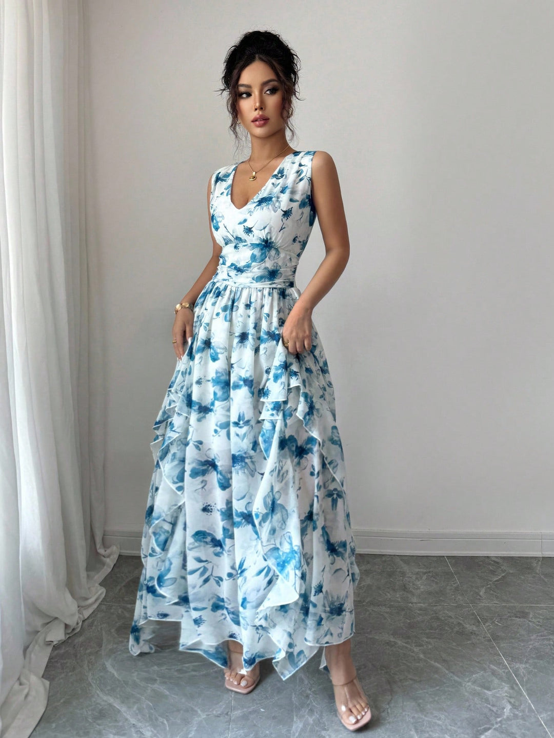 SHEIN maxi ruha, kék