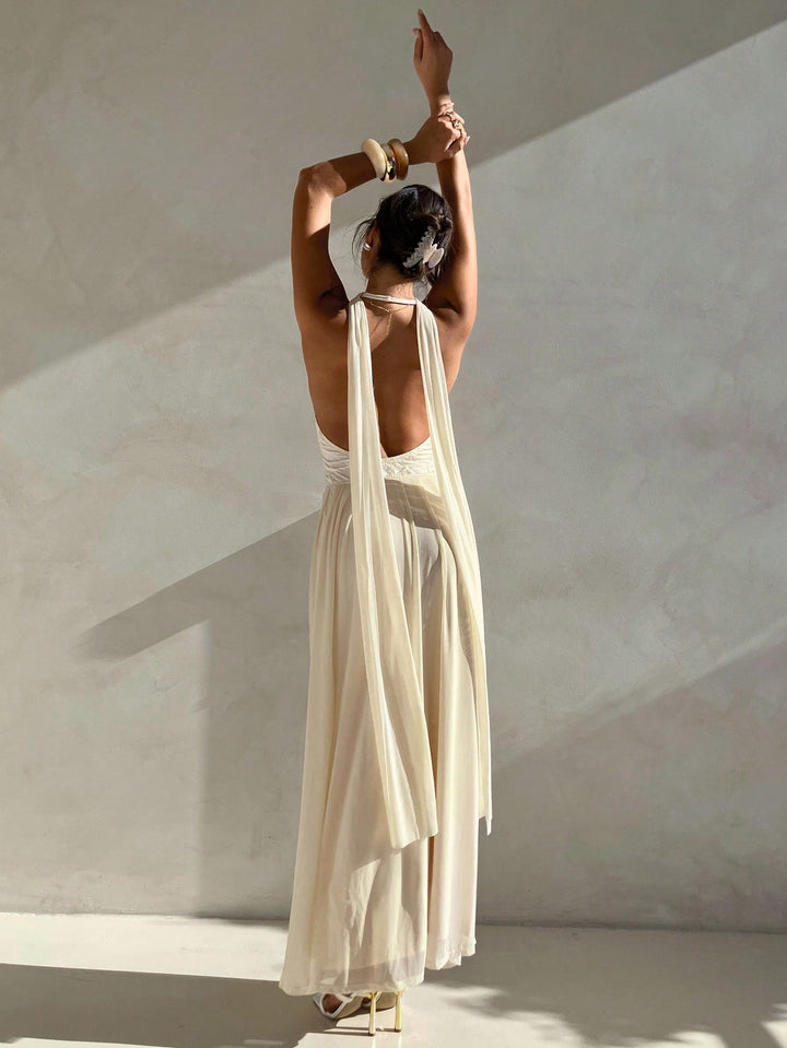 Rochie maxi SHEIN, crem