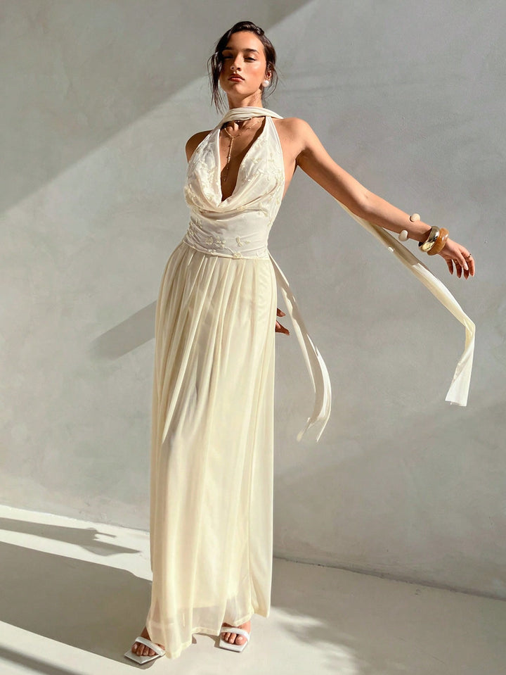 Rochie maxi SHEIN, crem