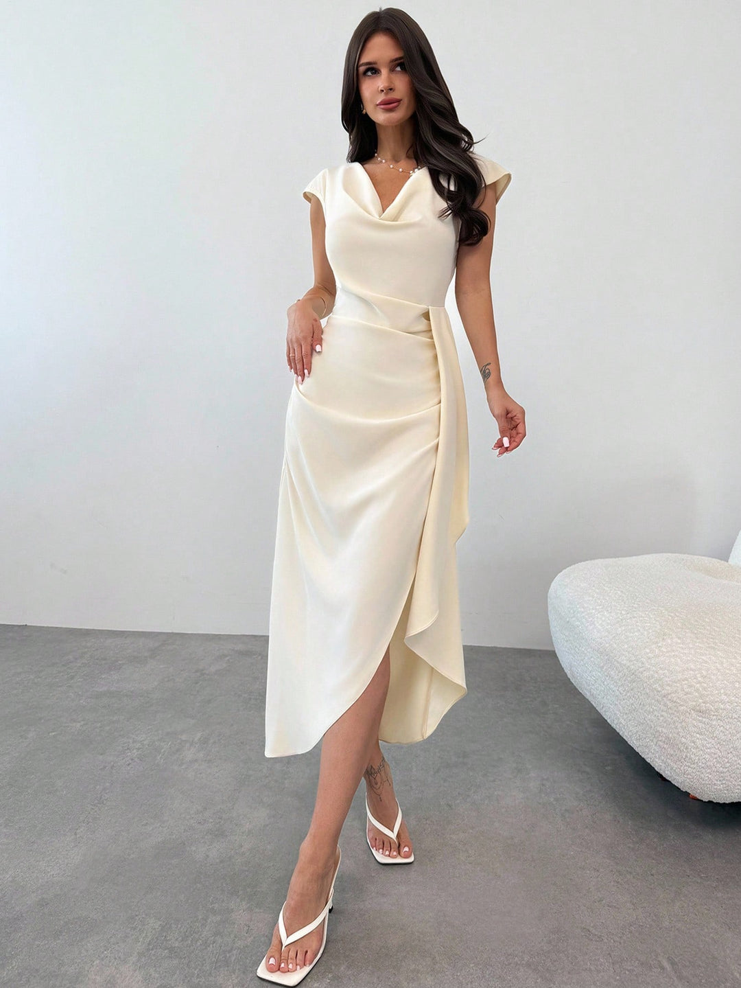 Rochie midi SHEIN, portocaliu