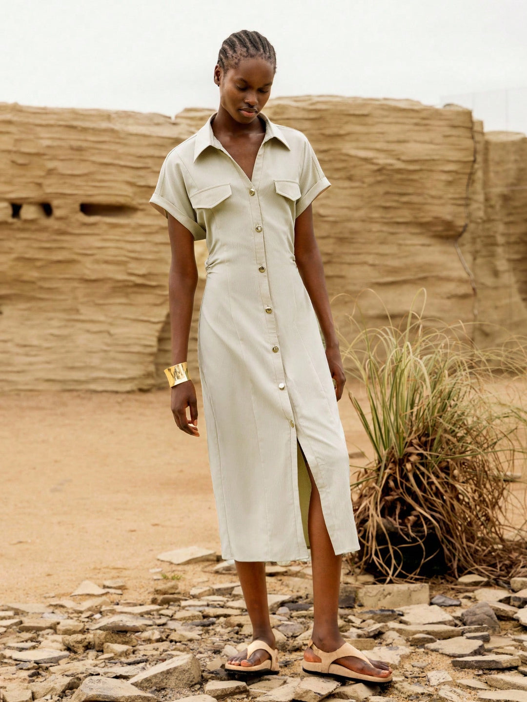 SHEIN maxi ruha, bézs